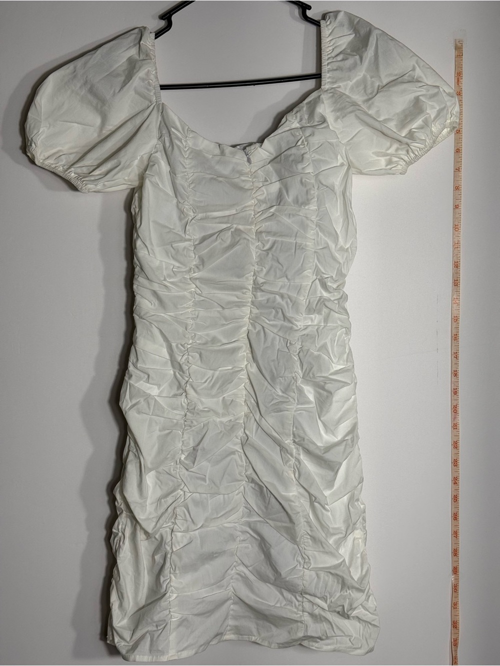 Superdown Revolve White Ruched Puff Sleeve Mini Dress - Picture 10 of 10